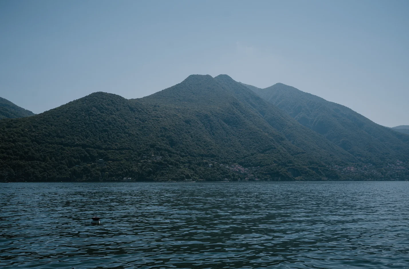 Mountain landscape across the lake at a destination wedding setting